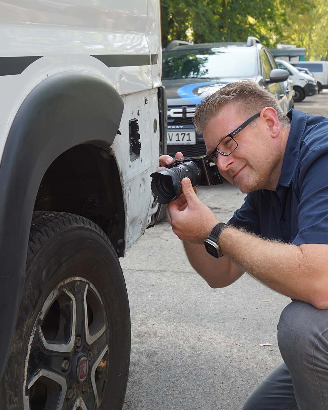 Schaden wird fotografiert